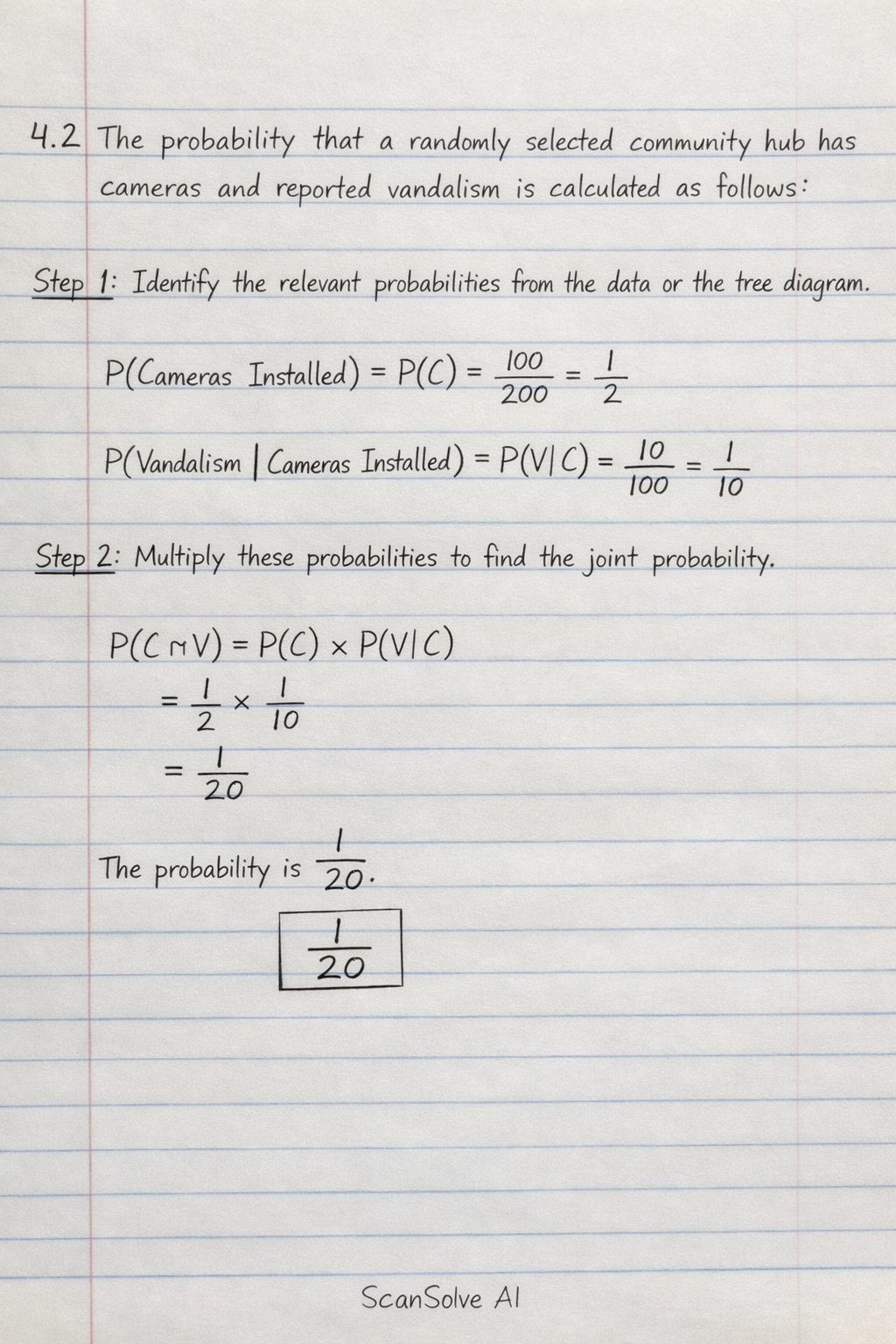Handwritten step-by-step solution preview