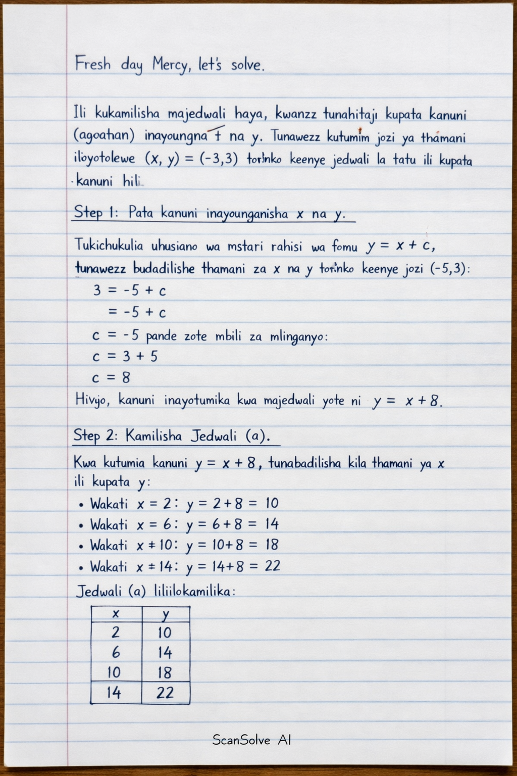 Handwritten step-by-step solution preview