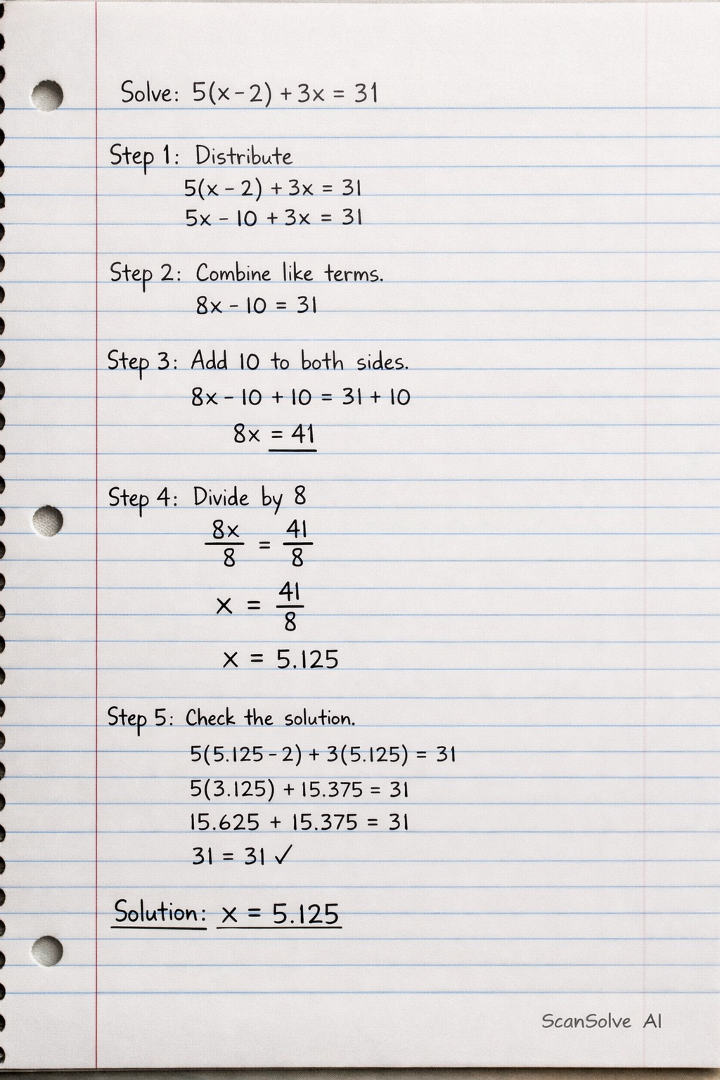 Handwritten step-by-step solution preview