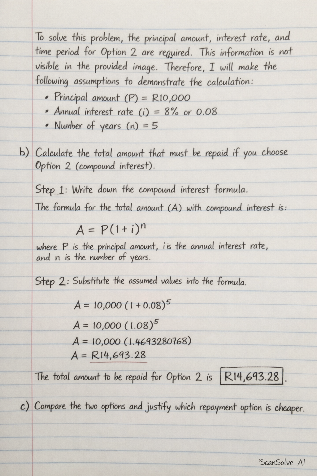 Handwritten step-by-step solution preview