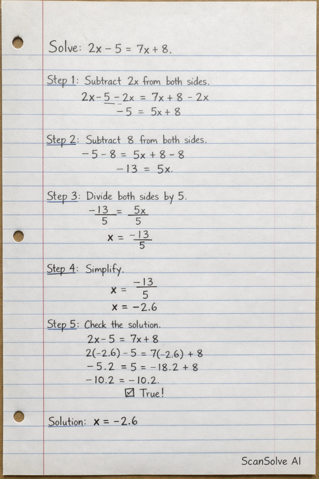Handwritten step-by-step solution preview