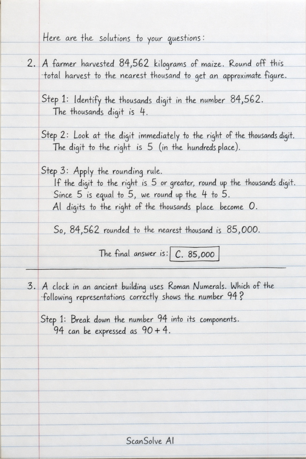 Handwritten step-by-step solution preview