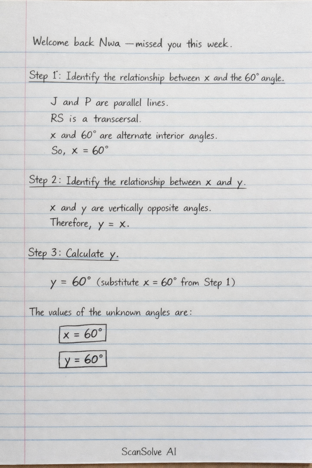 Handwritten step-by-step solution preview