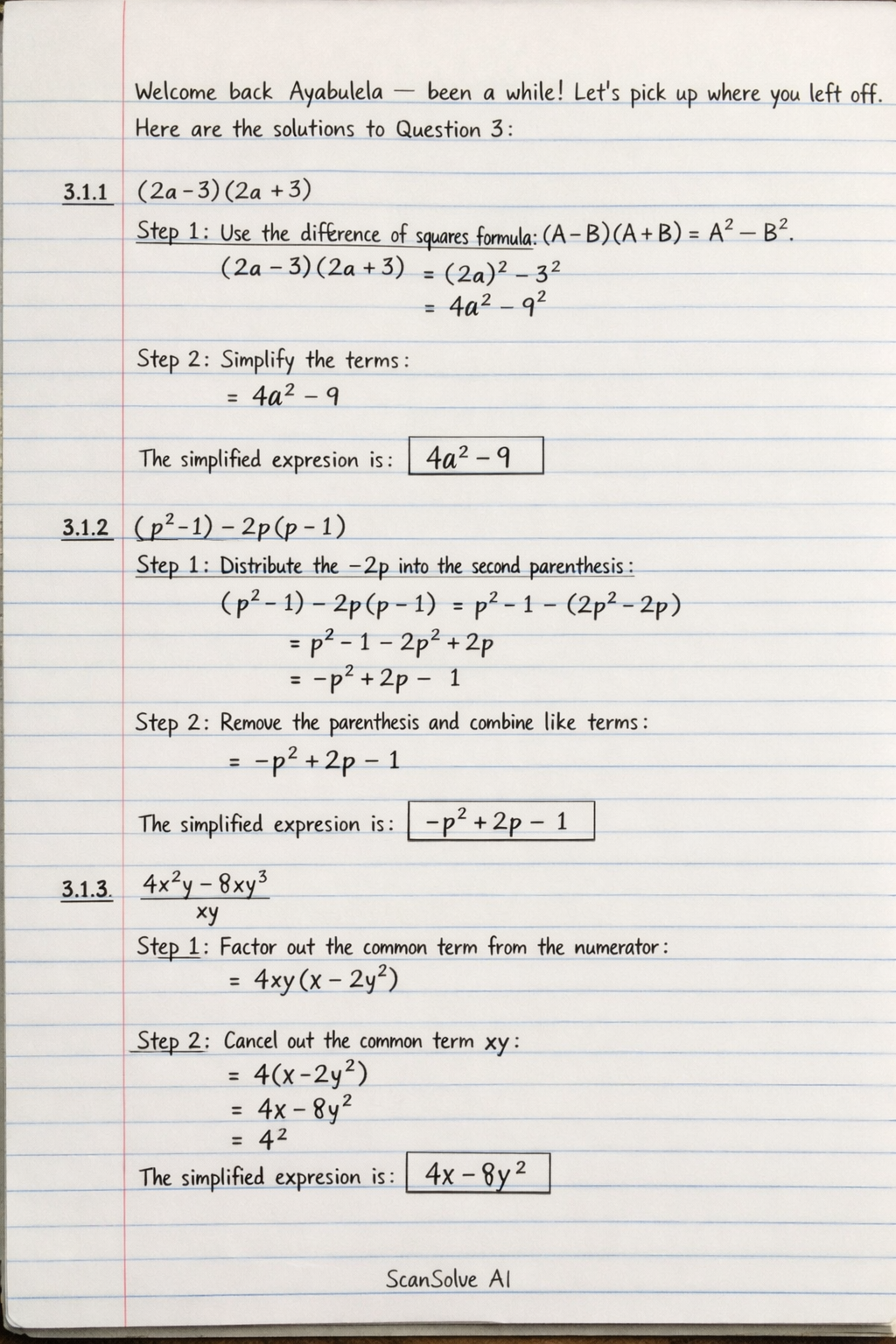 Handwritten step-by-step solution preview