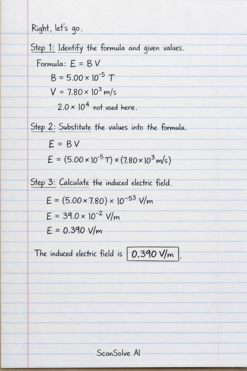 Handwritten step-by-step solution preview