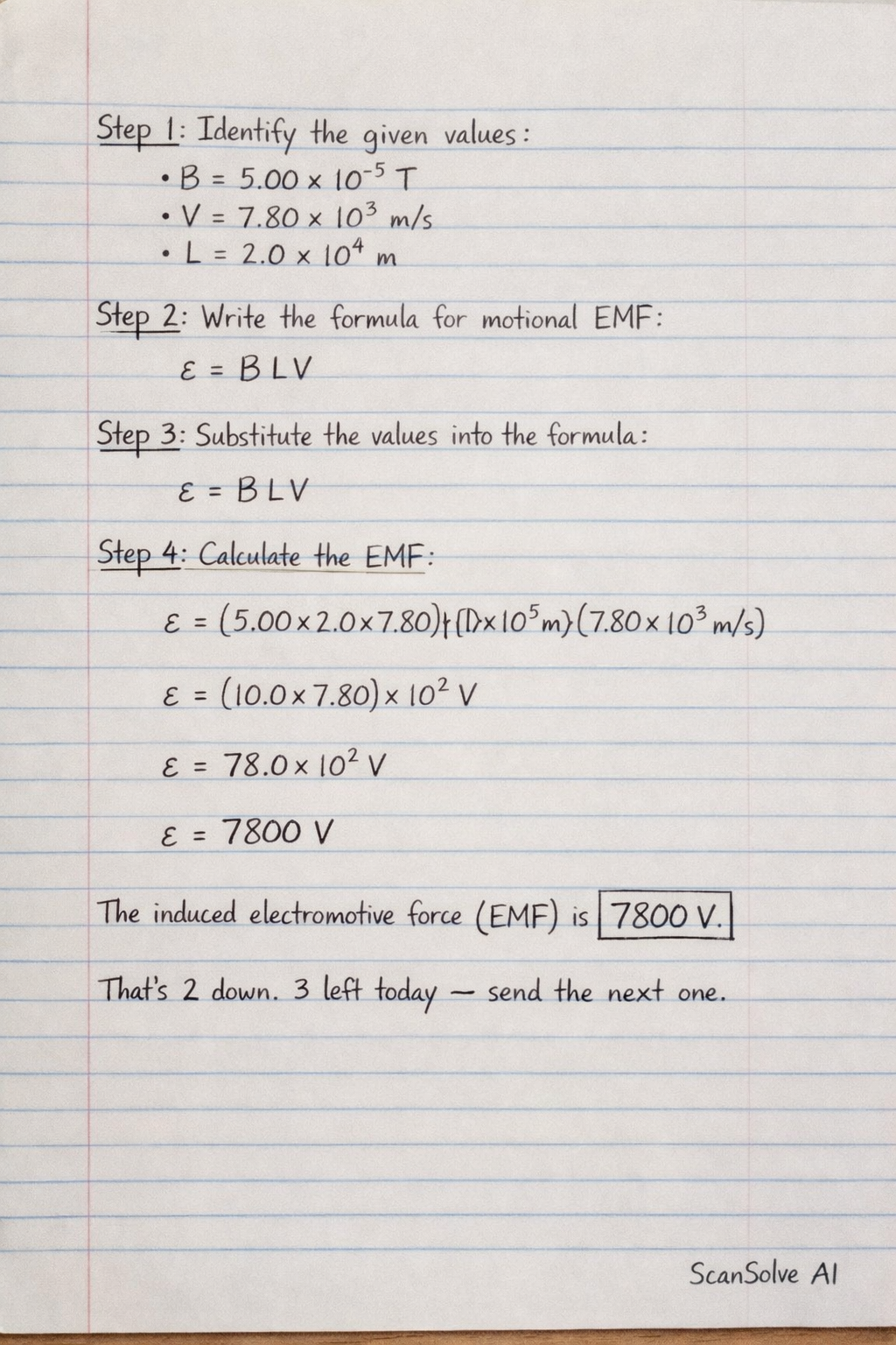 Handwritten step-by-step solution preview