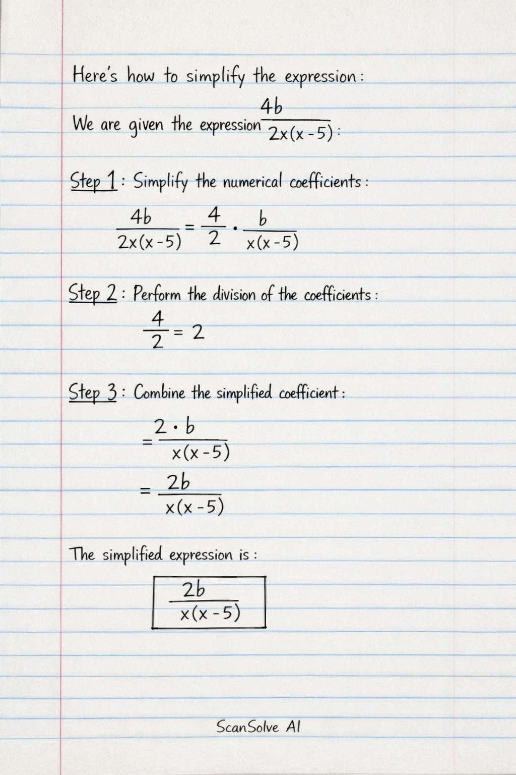Handwritten step-by-step solution preview