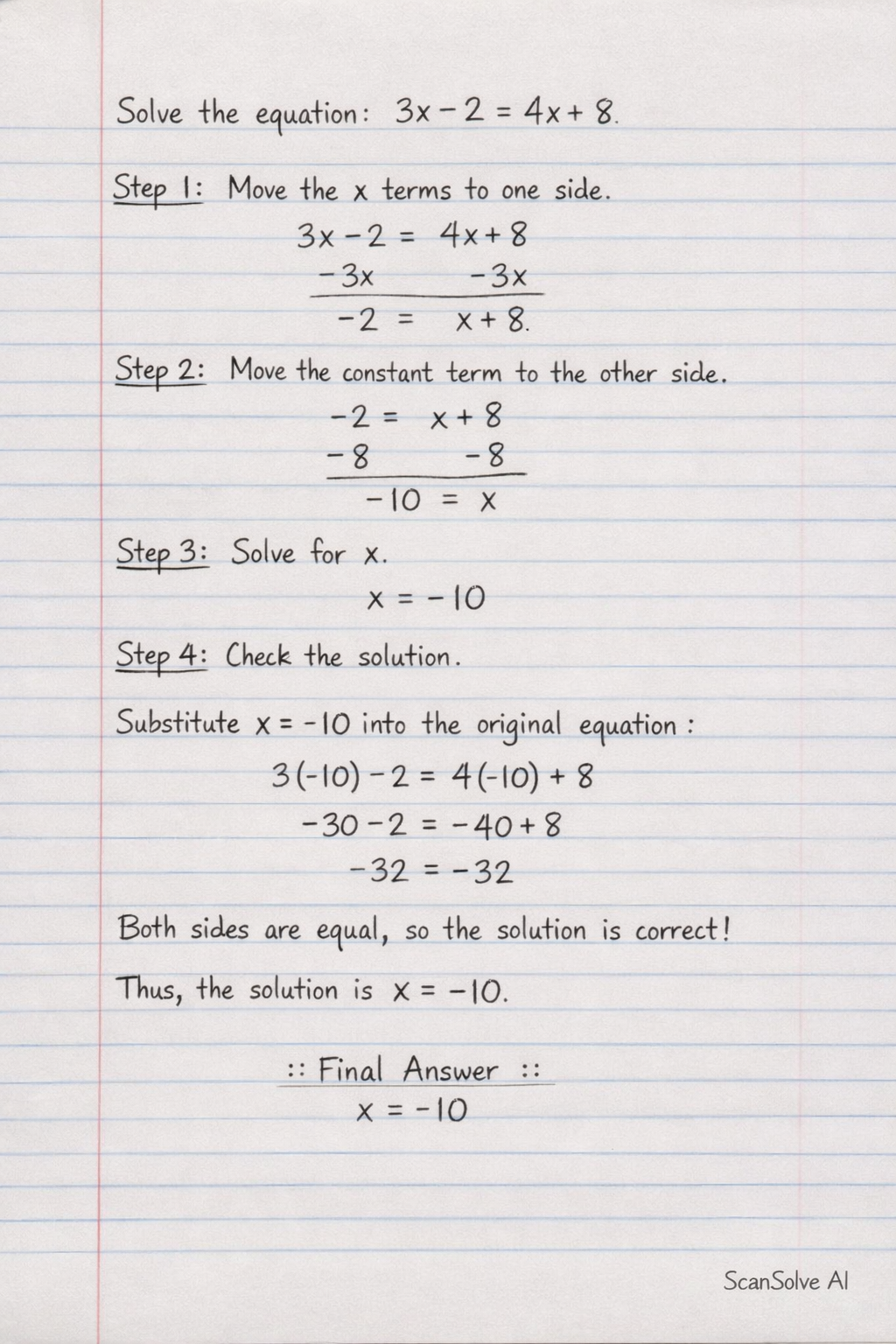 Handwritten step-by-step solution preview