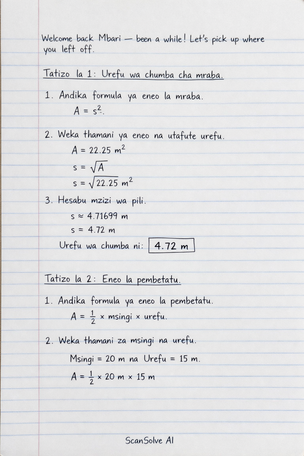 Handwritten step-by-step solution preview