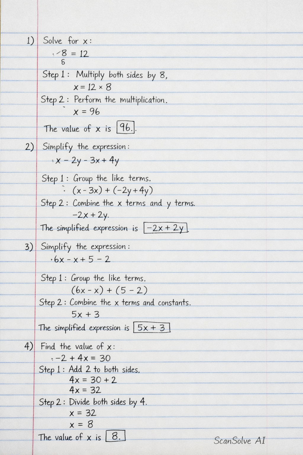 Handwritten step-by-step solution preview