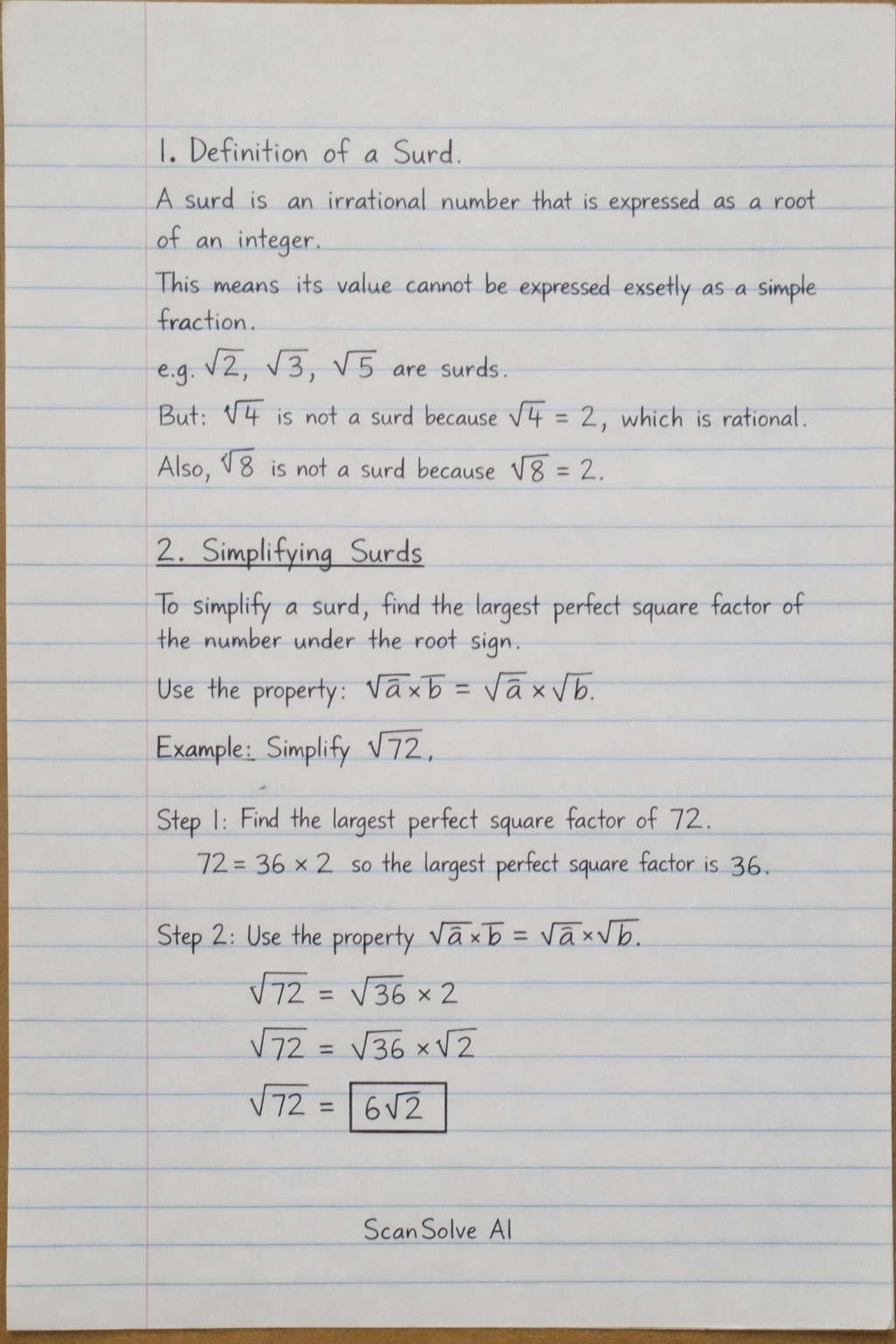 Handwritten step-by-step solution preview