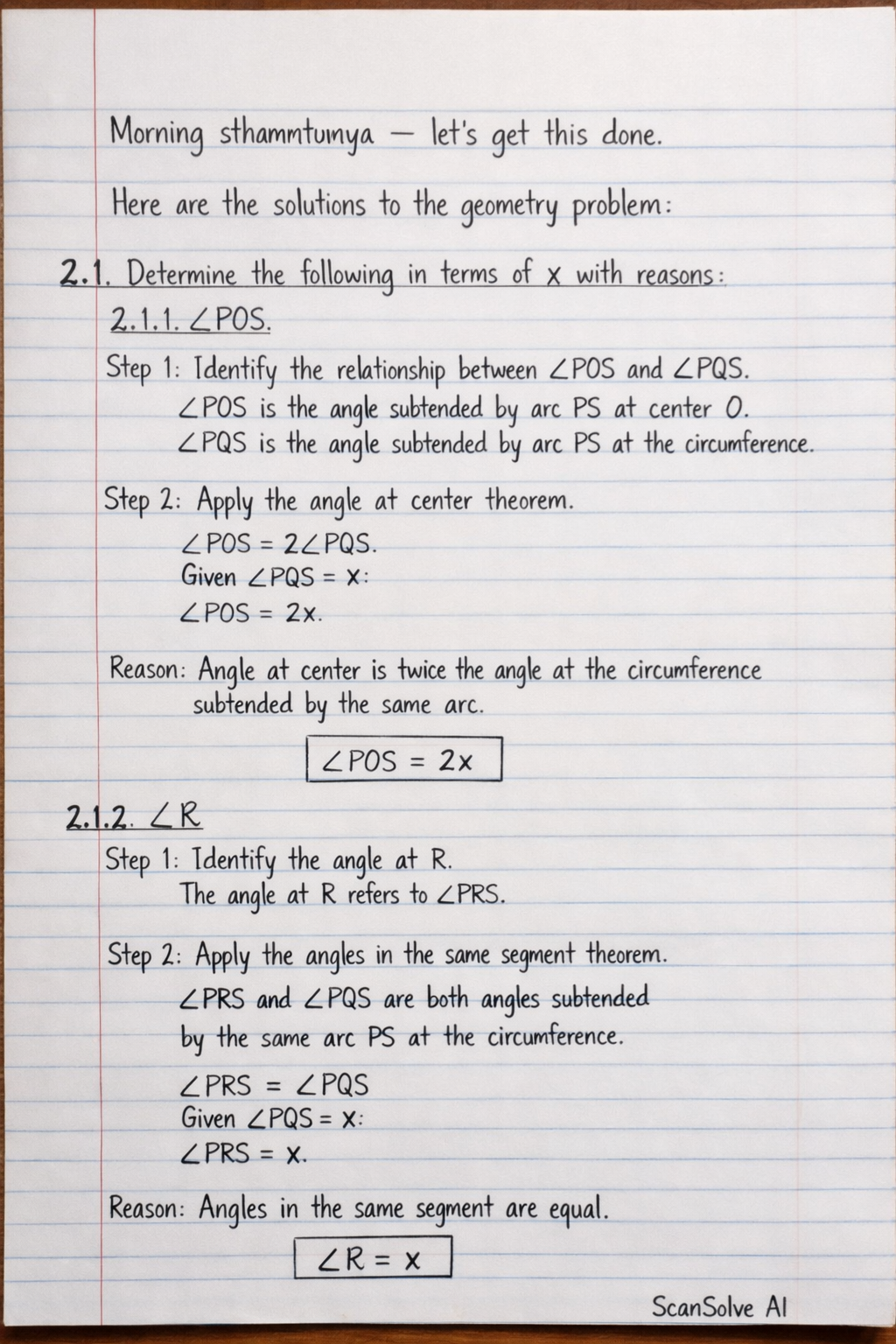 Handwritten step-by-step solution preview