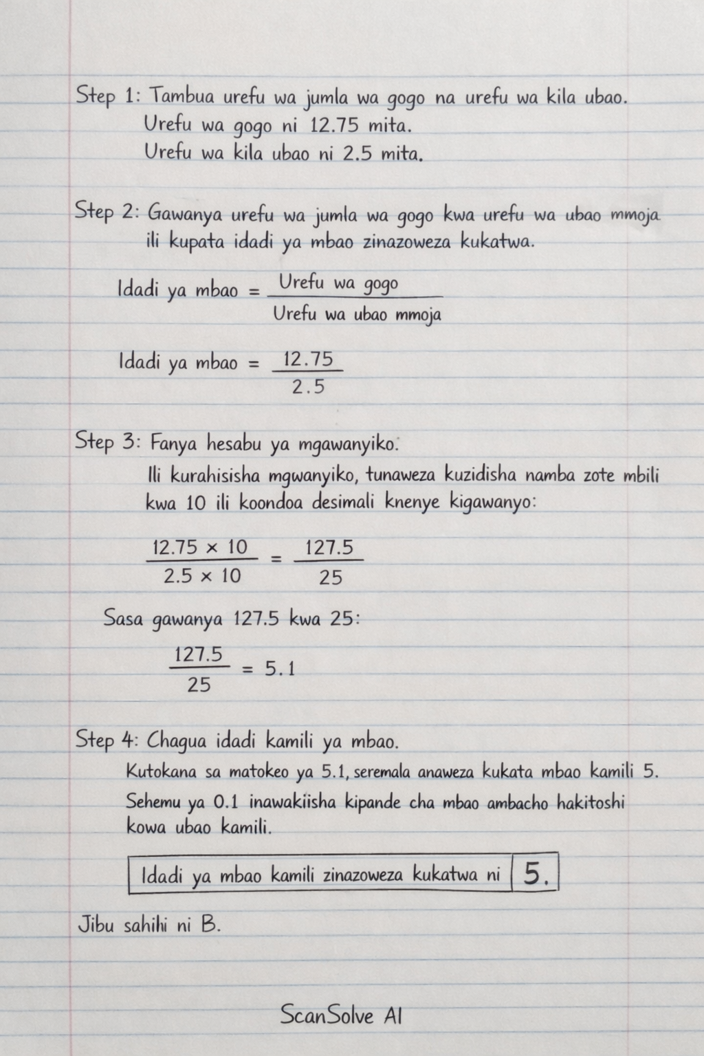 Handwritten step-by-step solution preview
