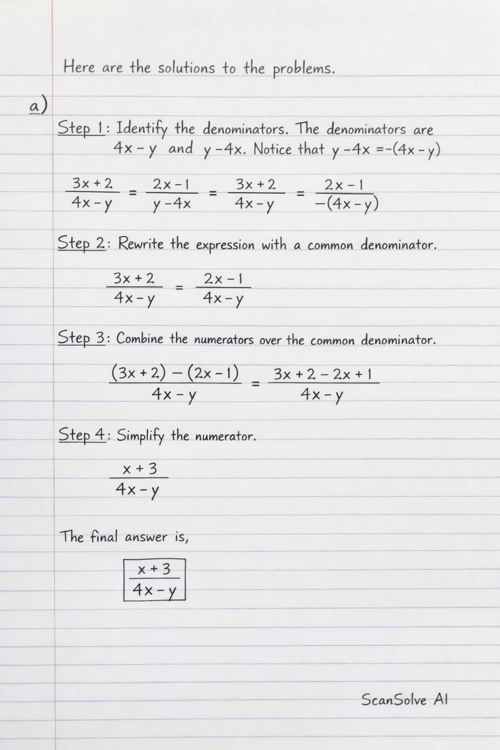 Handwritten step-by-step solution preview