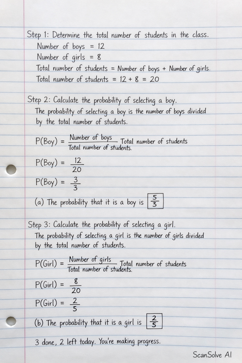 Handwritten step-by-step solution preview