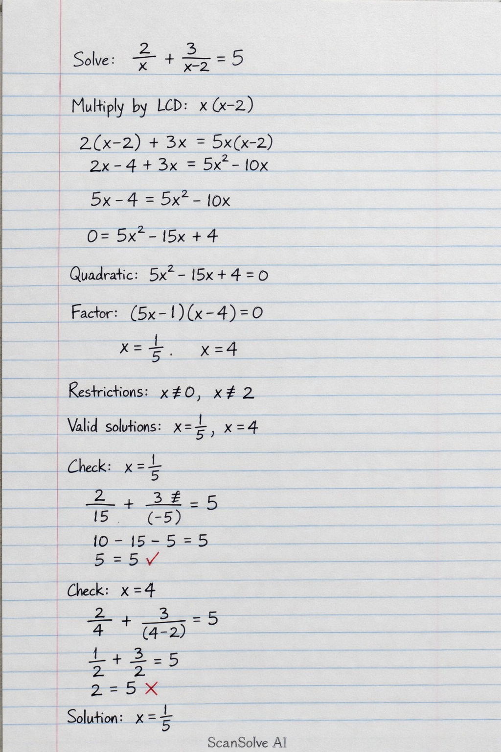 Handwritten step-by-step solution preview
