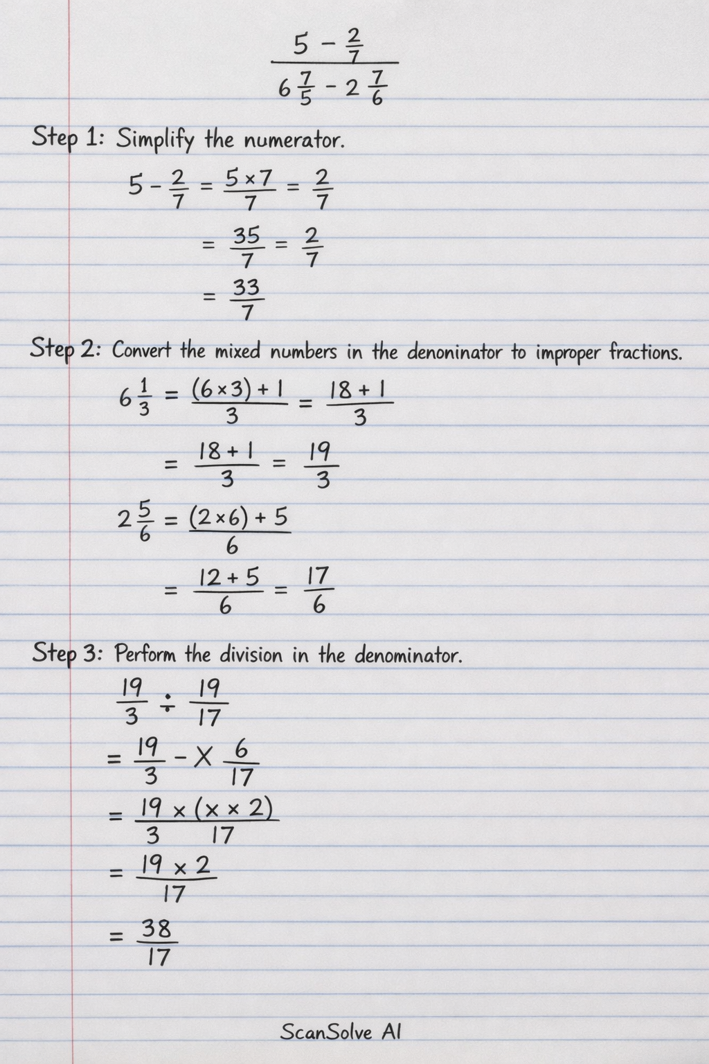 Handwritten step-by-step solution preview