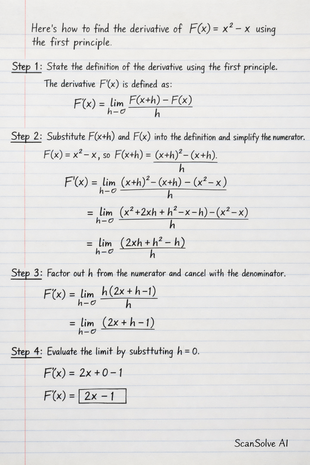 Handwritten step-by-step solution preview