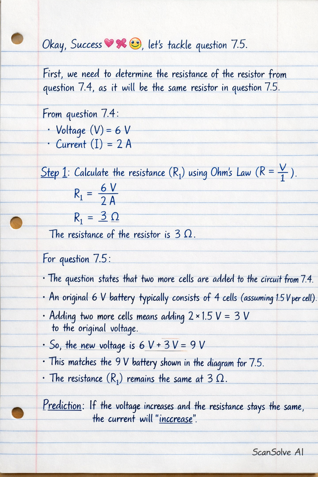 Handwritten step-by-step solution preview