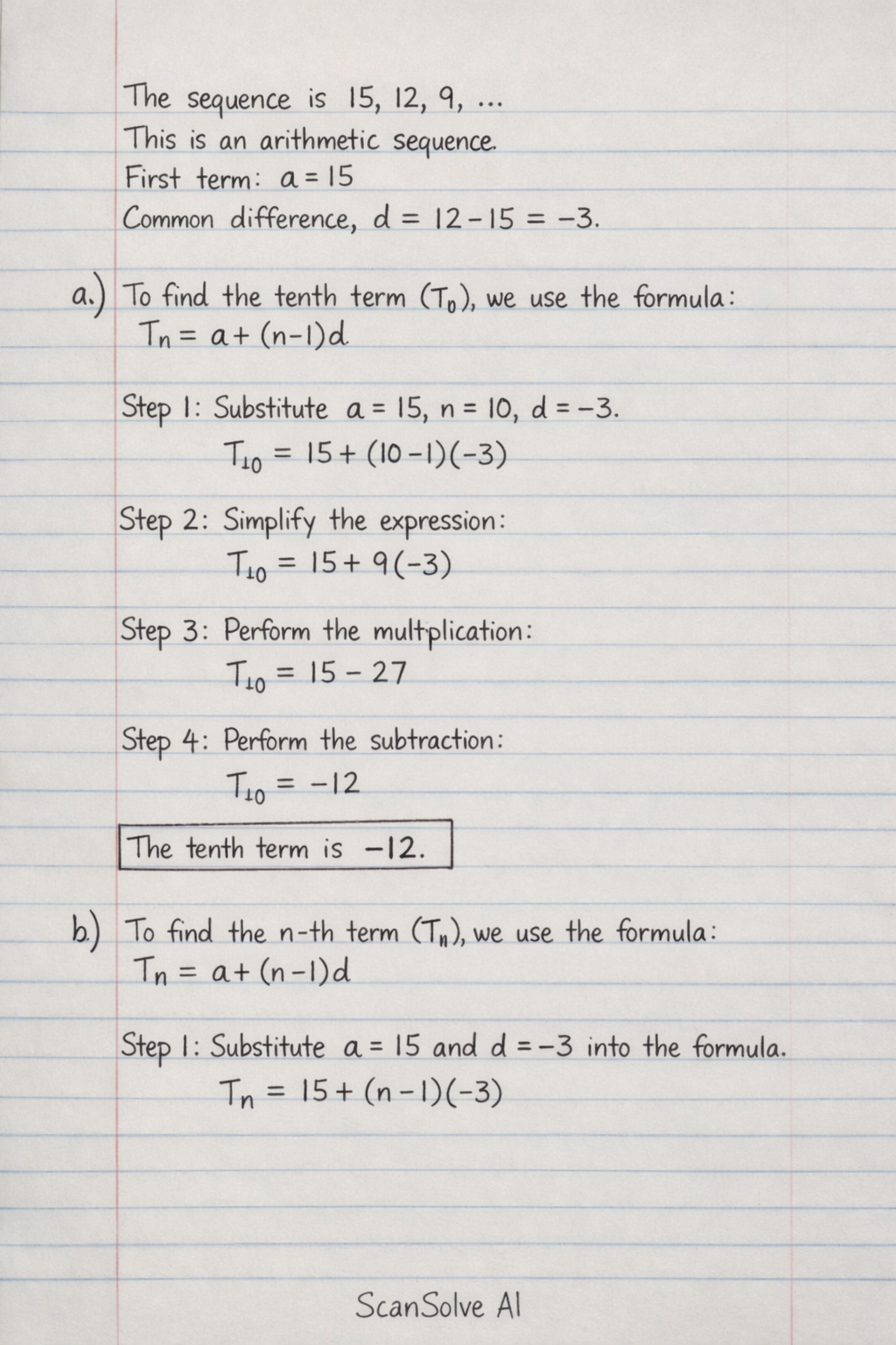 Handwritten step-by-step solution preview