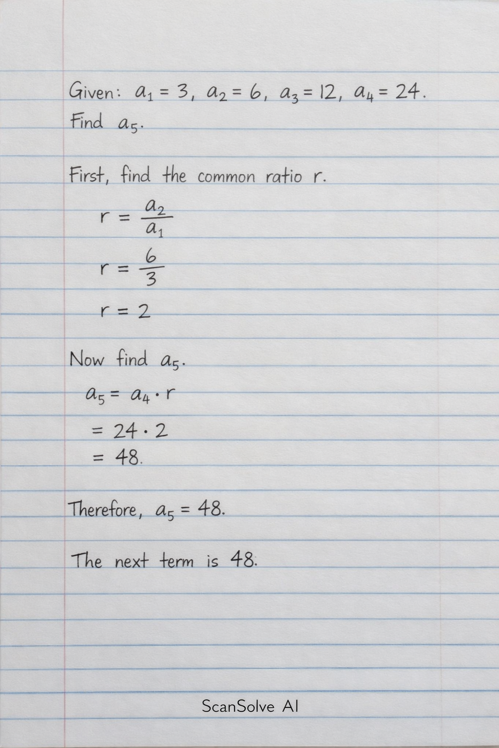 Handwritten step-by-step solution preview