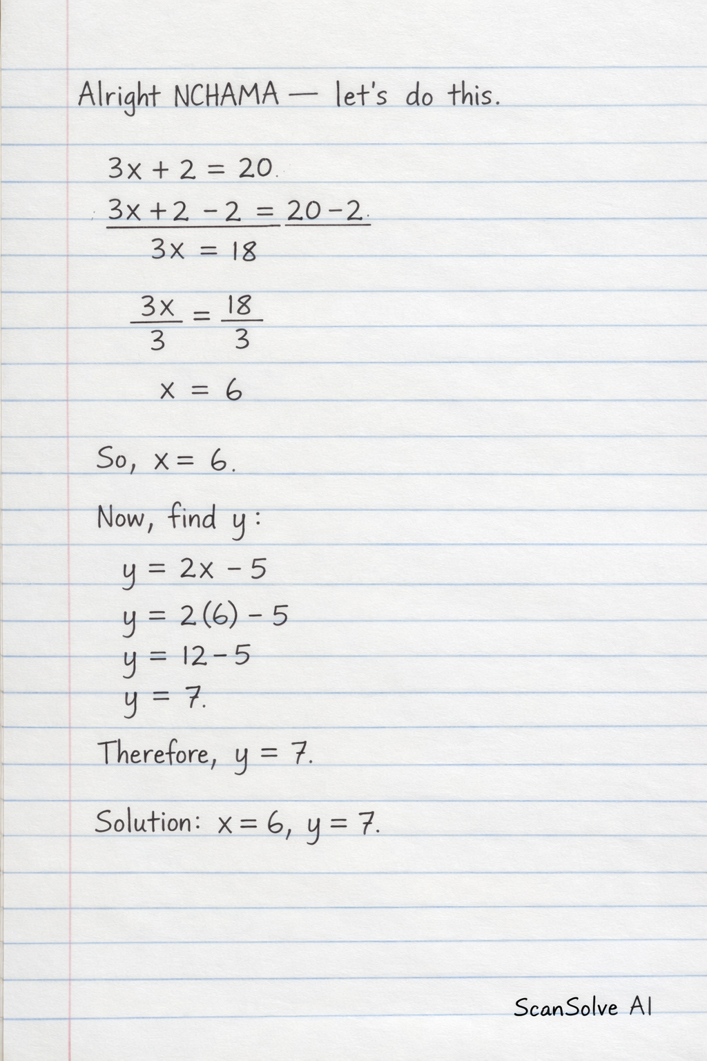 Handwritten step-by-step solution preview