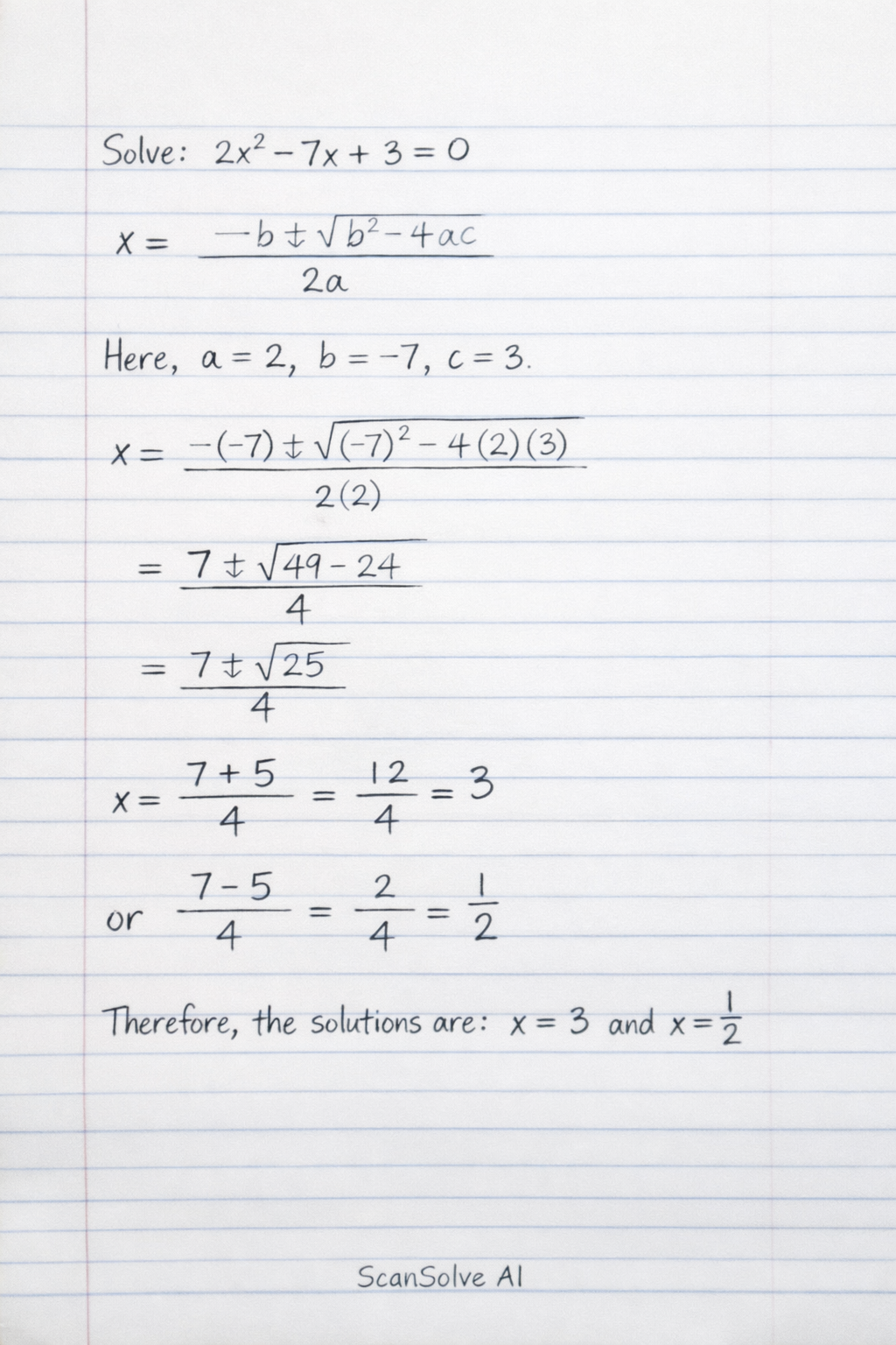 Handwritten step-by-step solution preview