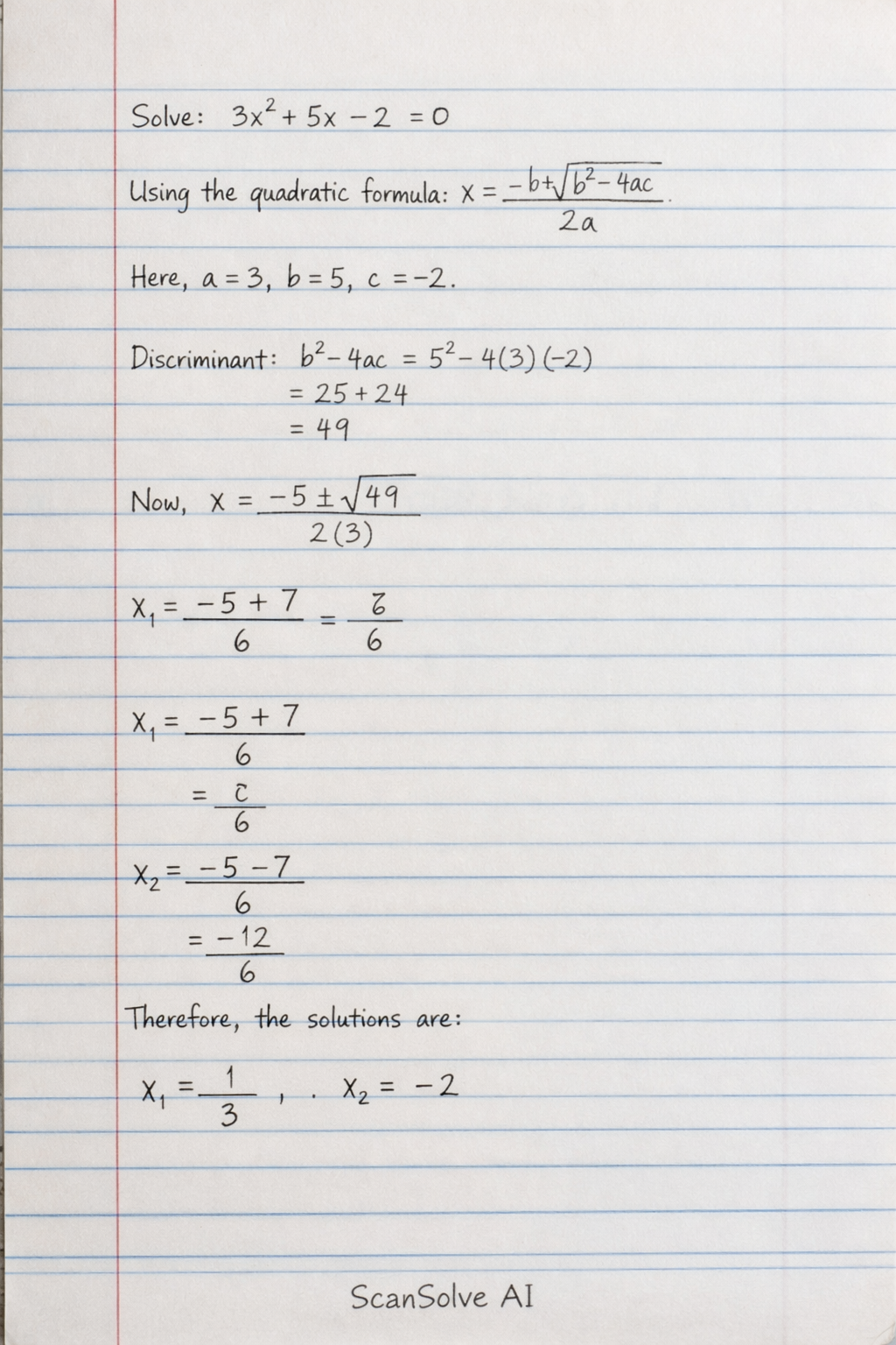 Handwritten step-by-step solution preview