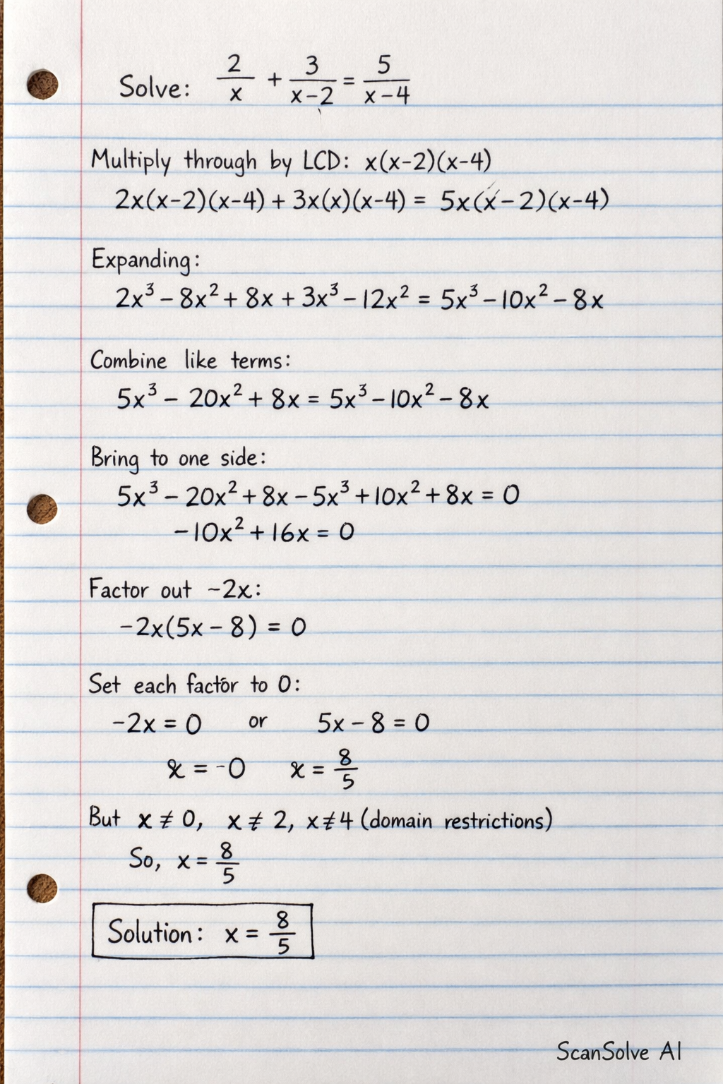Handwritten step-by-step solution preview