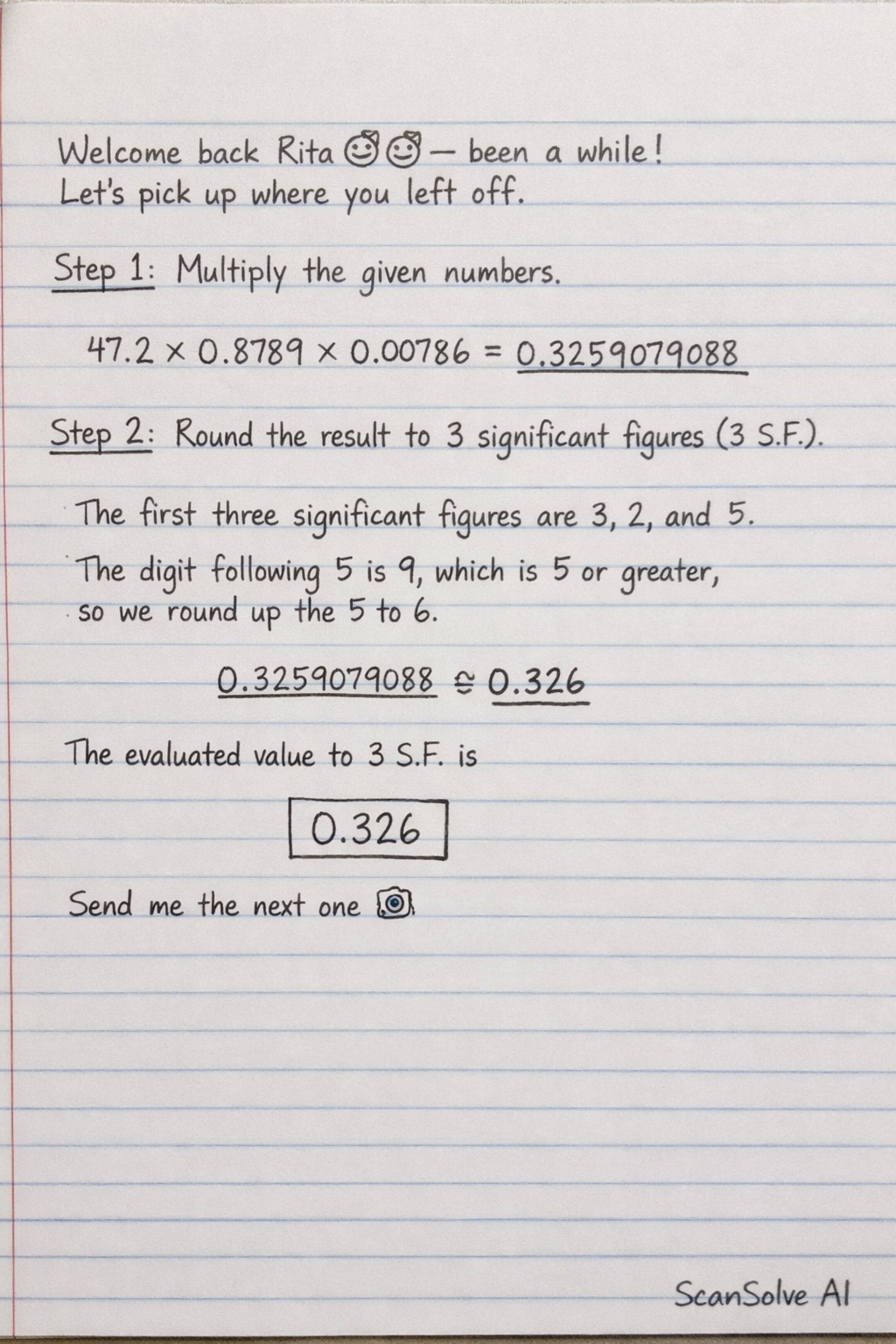 Handwritten step-by-step solution preview