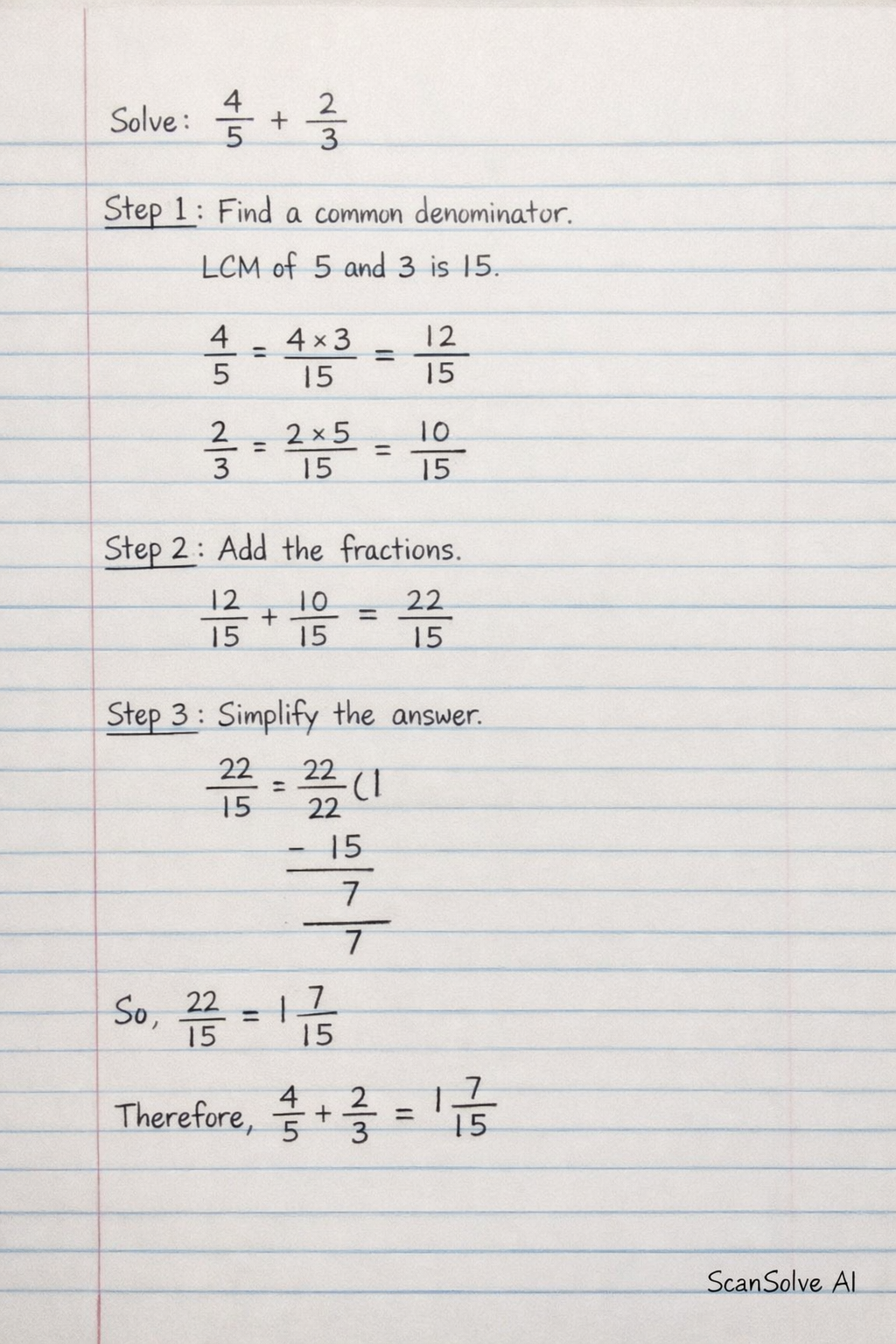 Handwritten step-by-step solution preview