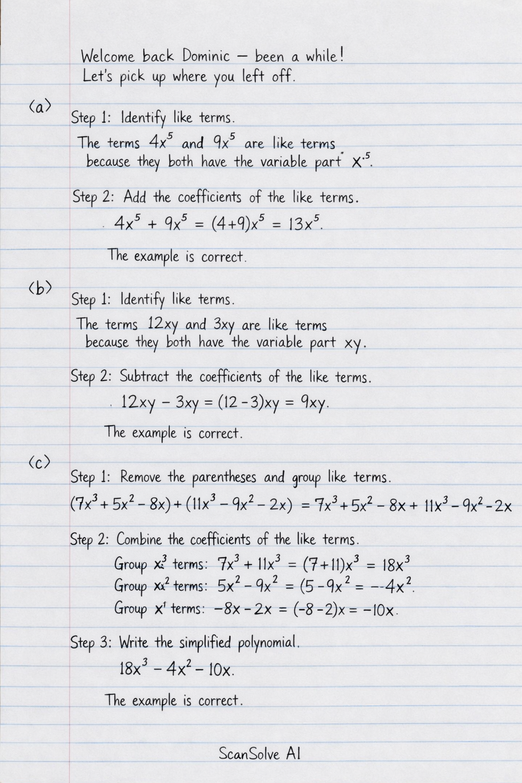 Handwritten step-by-step solution preview