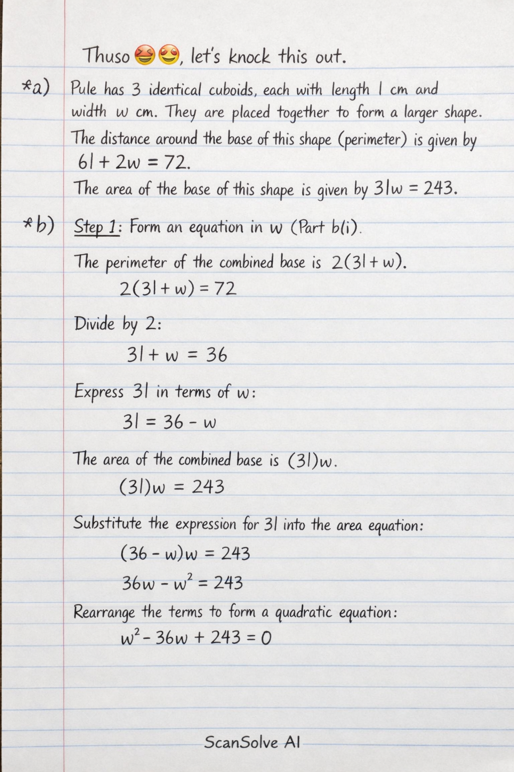 Handwritten step-by-step solution preview