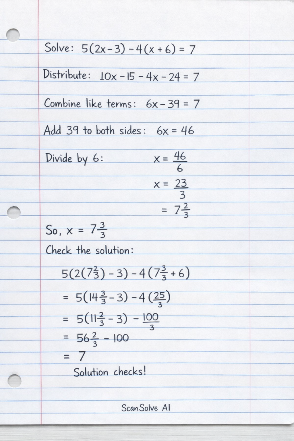Handwritten step-by-step solution preview