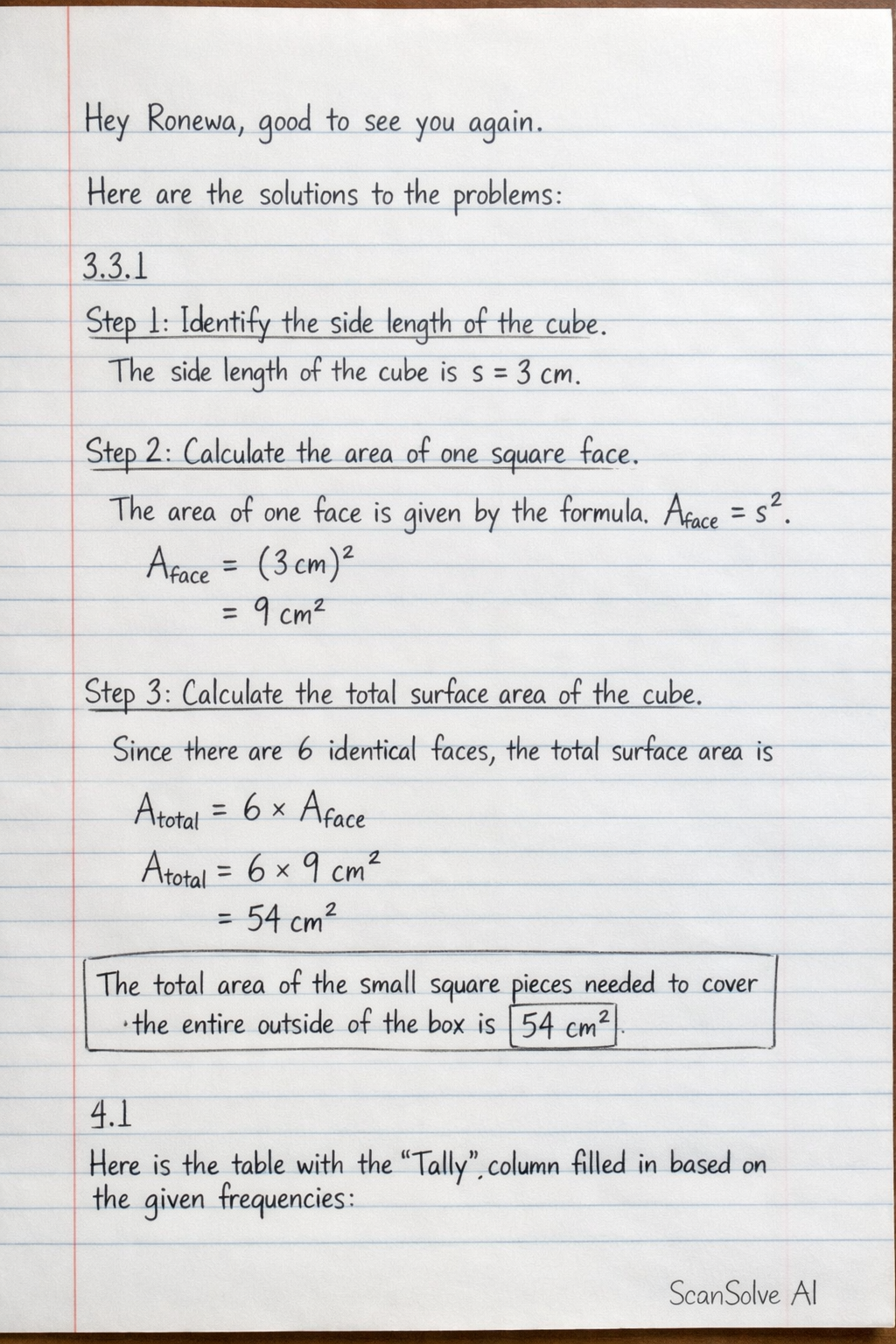 Handwritten step-by-step solution preview