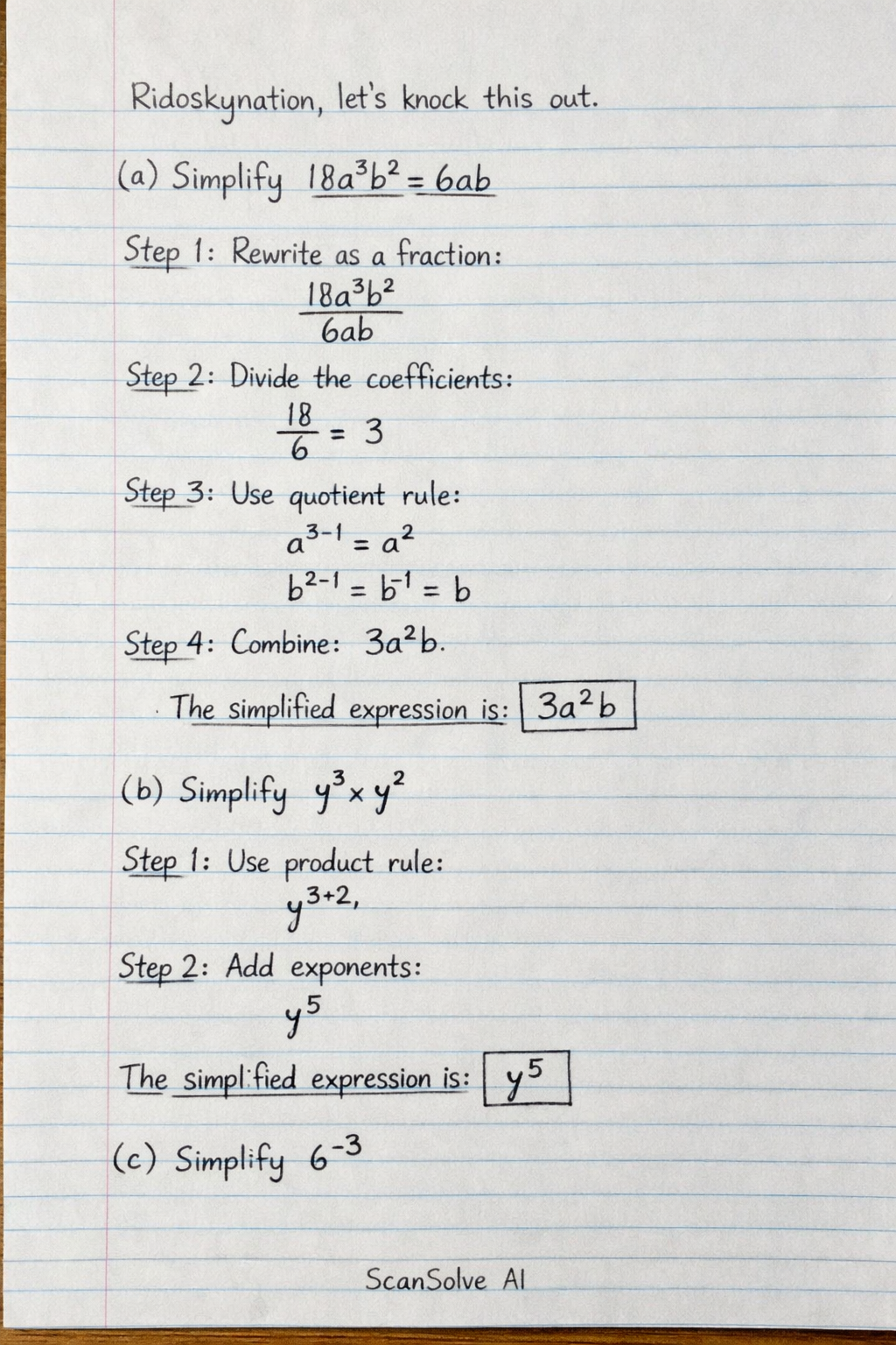 Handwritten step-by-step solution preview