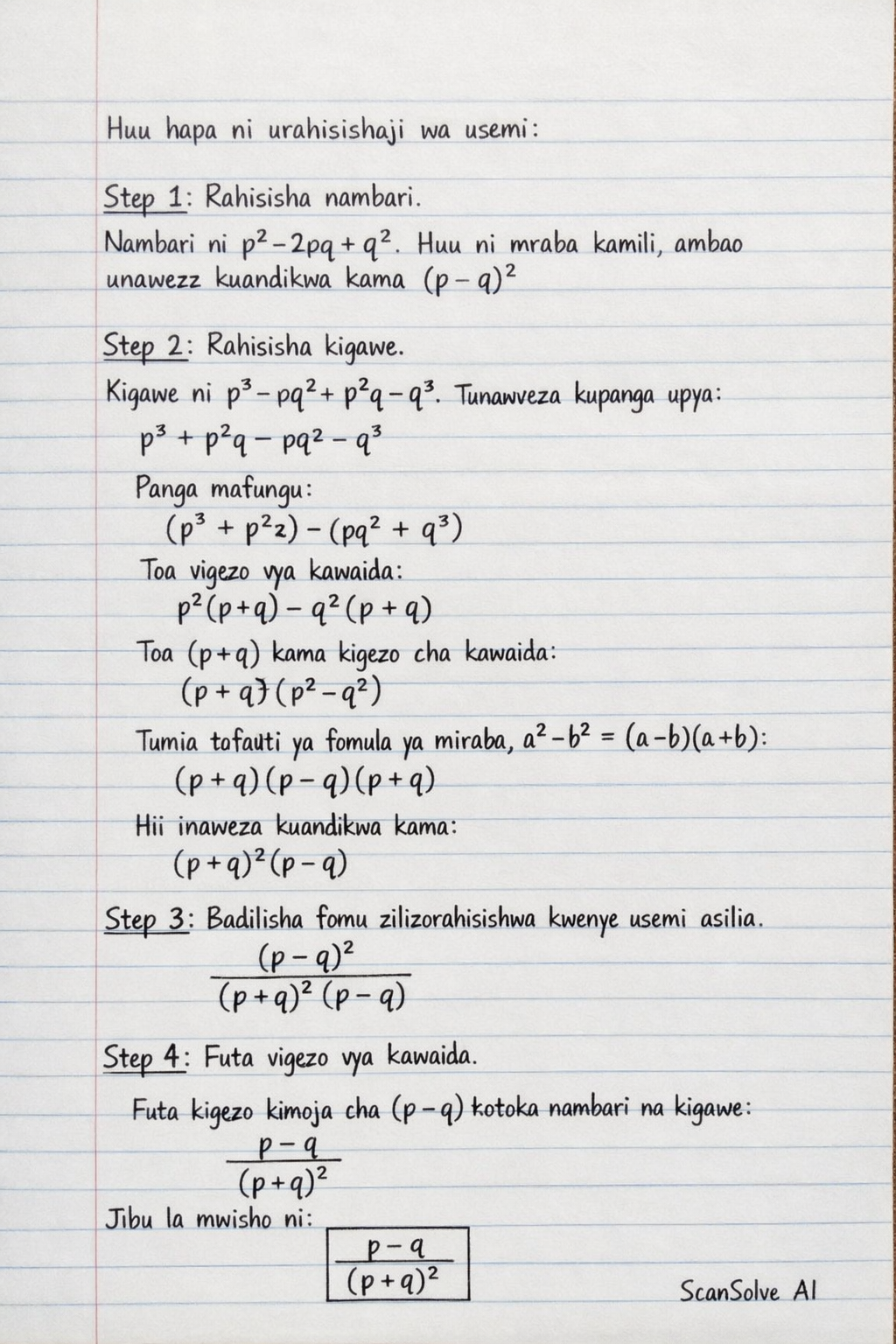 Handwritten step-by-step solution preview