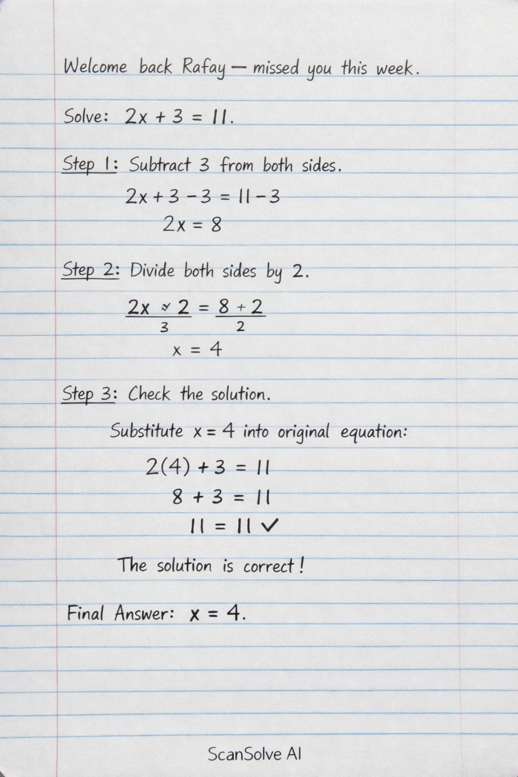 Handwritten step-by-step solution preview