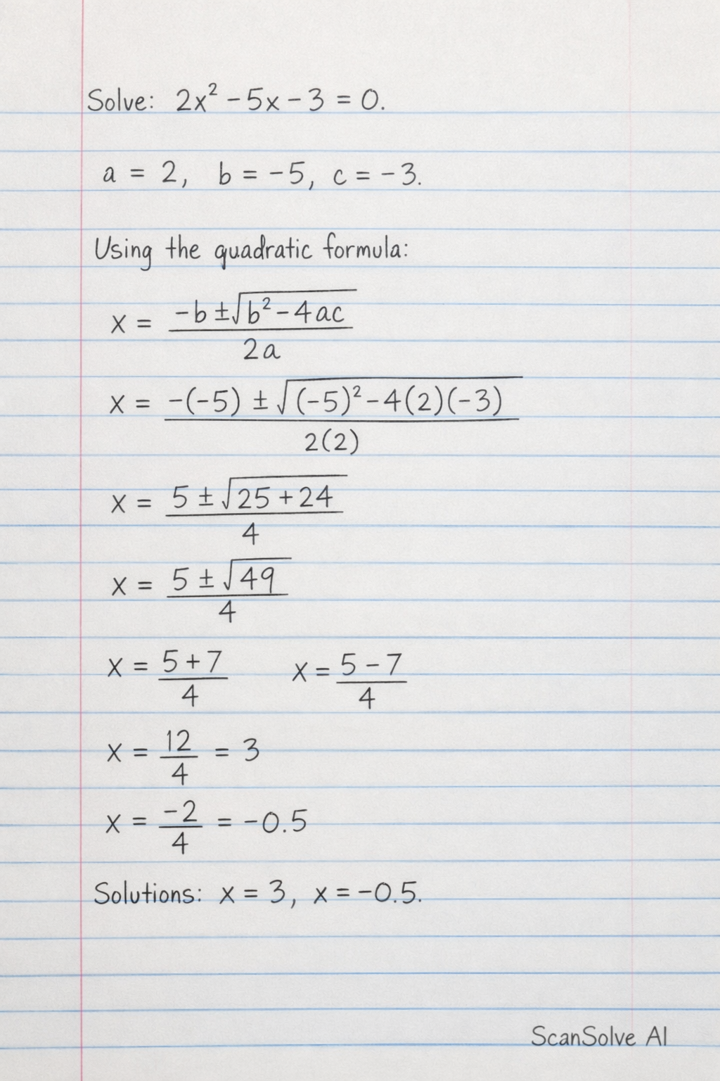 Handwritten step-by-step solution preview