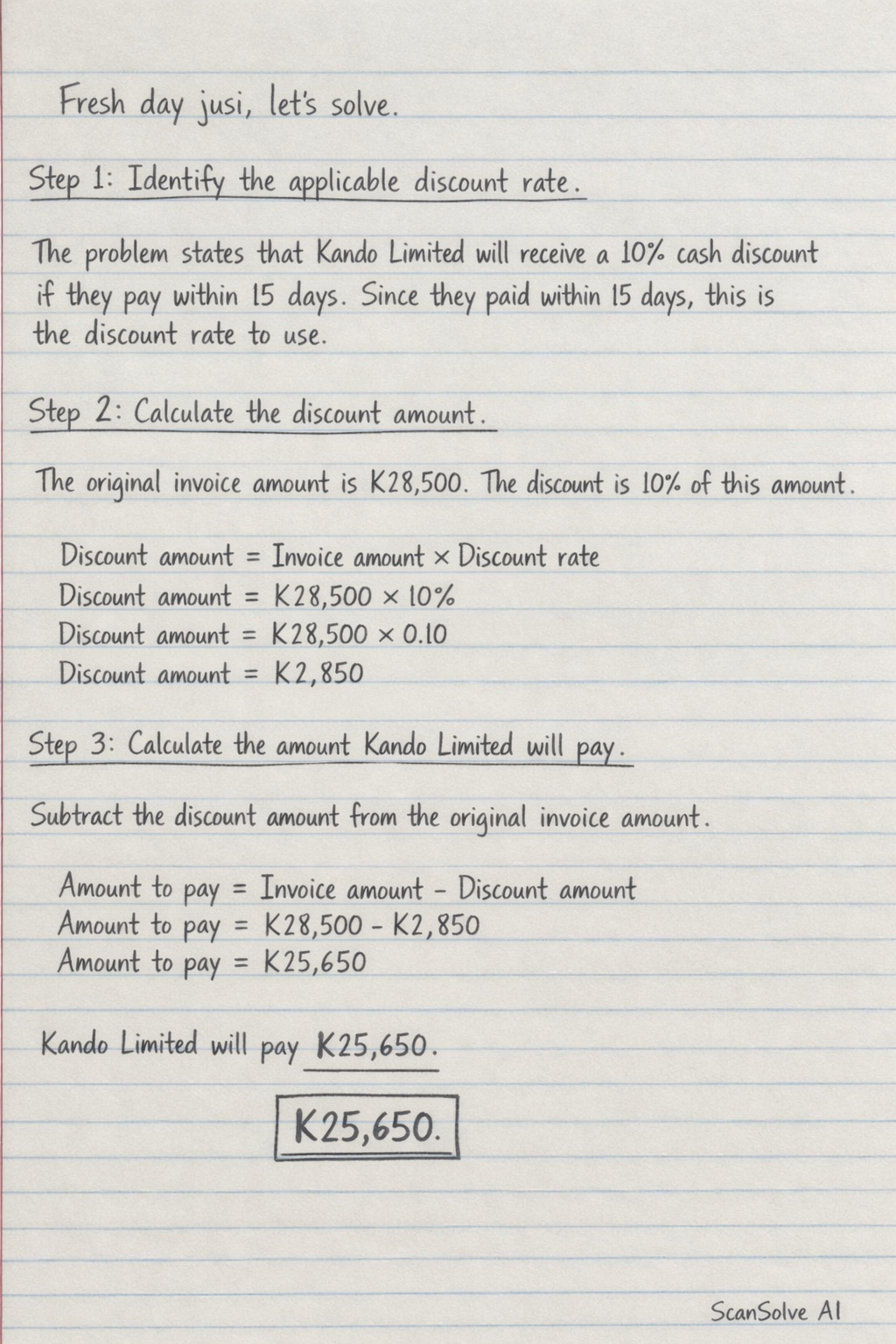 Handwritten step-by-step solution preview