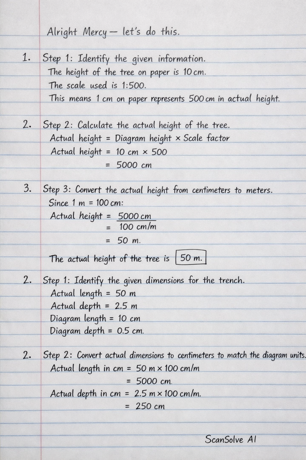 Handwritten step-by-step solution preview