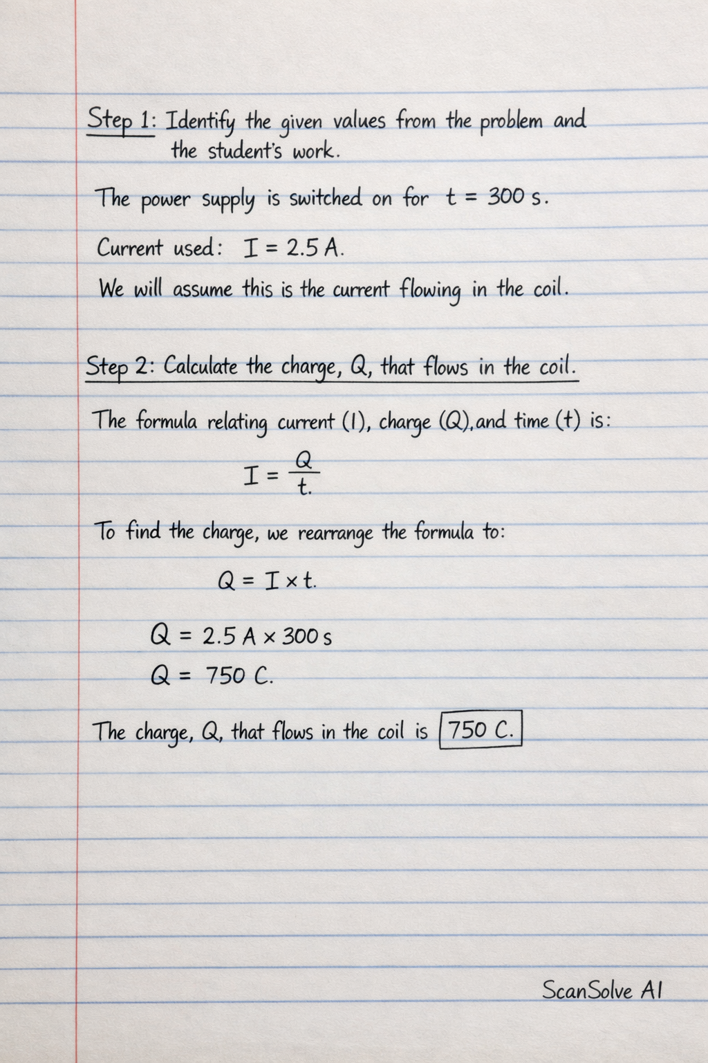Handwritten step-by-step solution preview