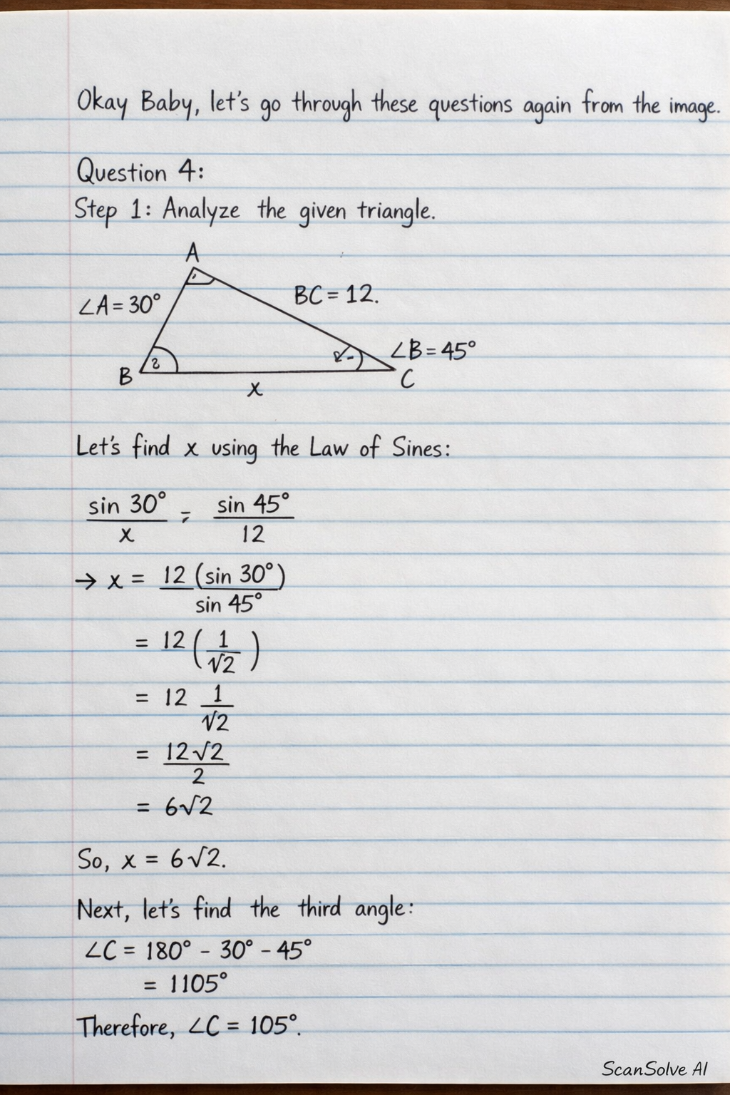 Handwritten step-by-step solution preview