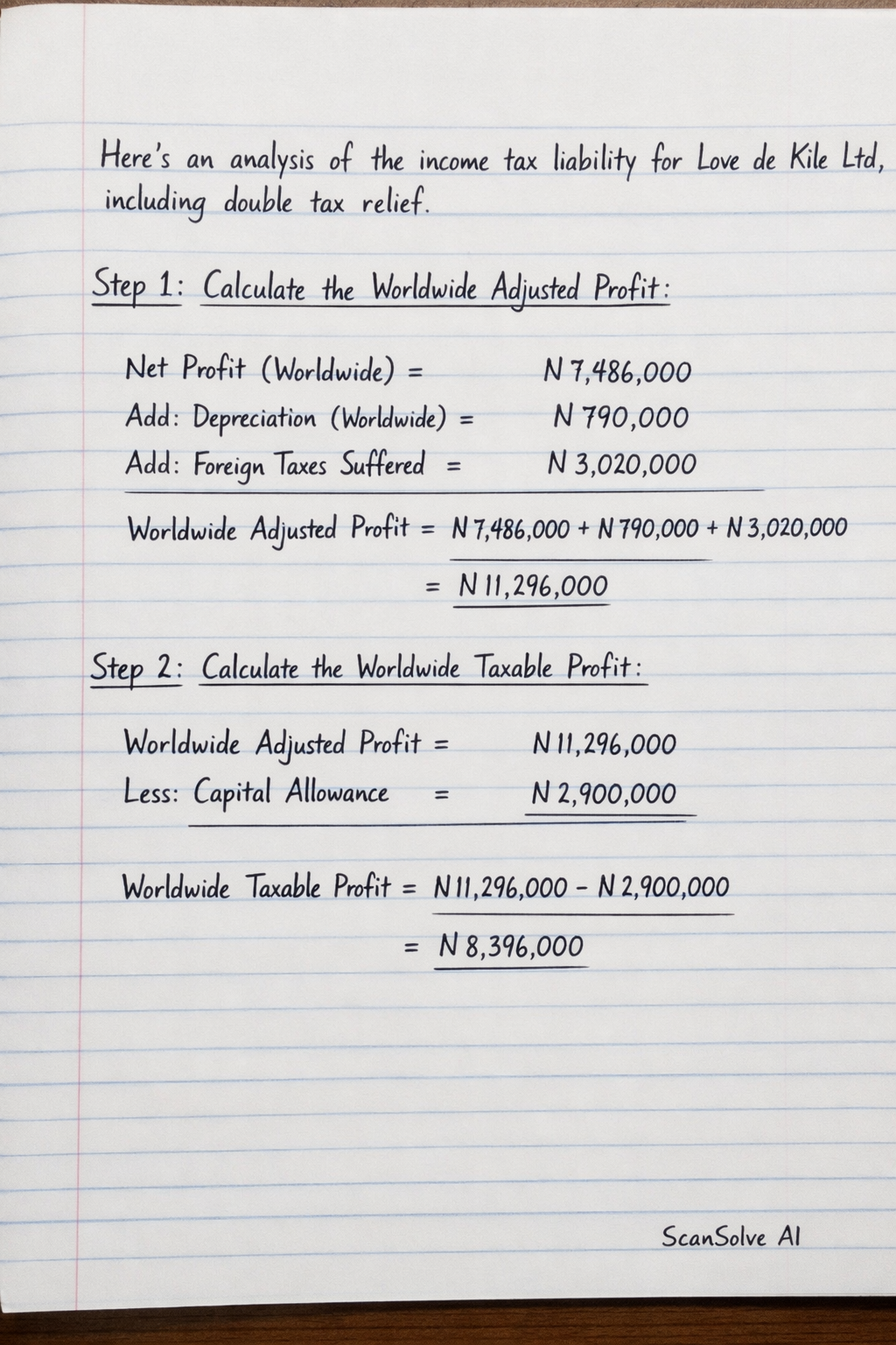 Handwritten step-by-step solution preview