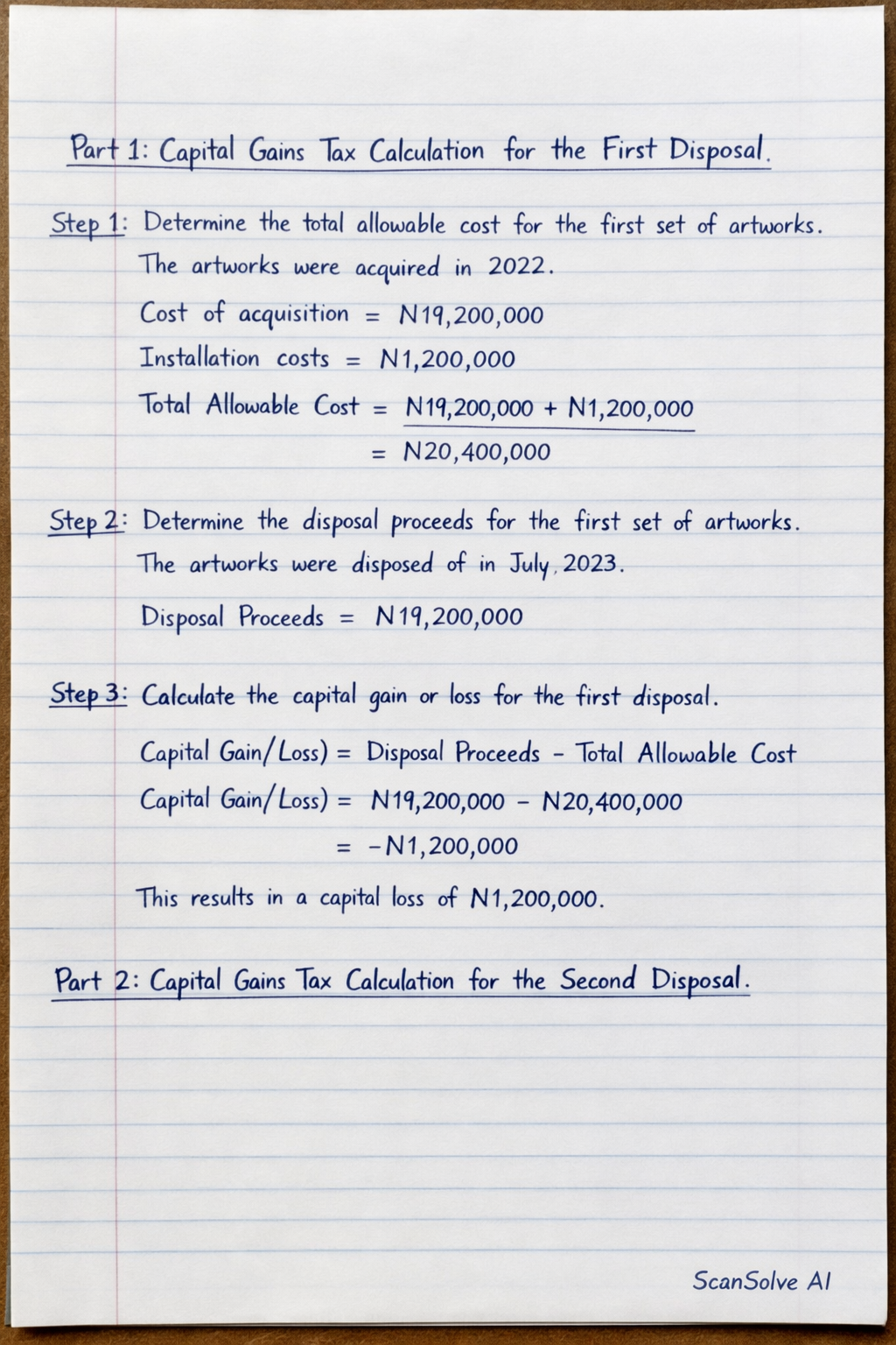 Handwritten step-by-step solution preview