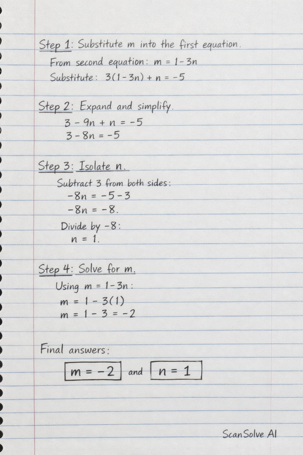 Handwritten step-by-step solution preview