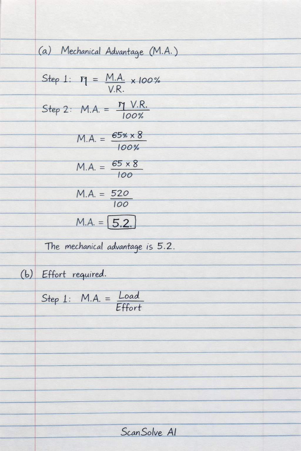 Handwritten step-by-step solution preview