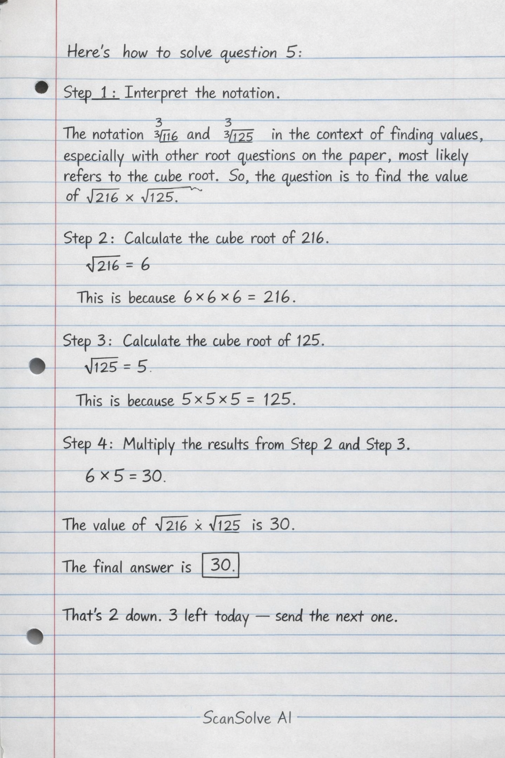 Handwritten step-by-step solution preview