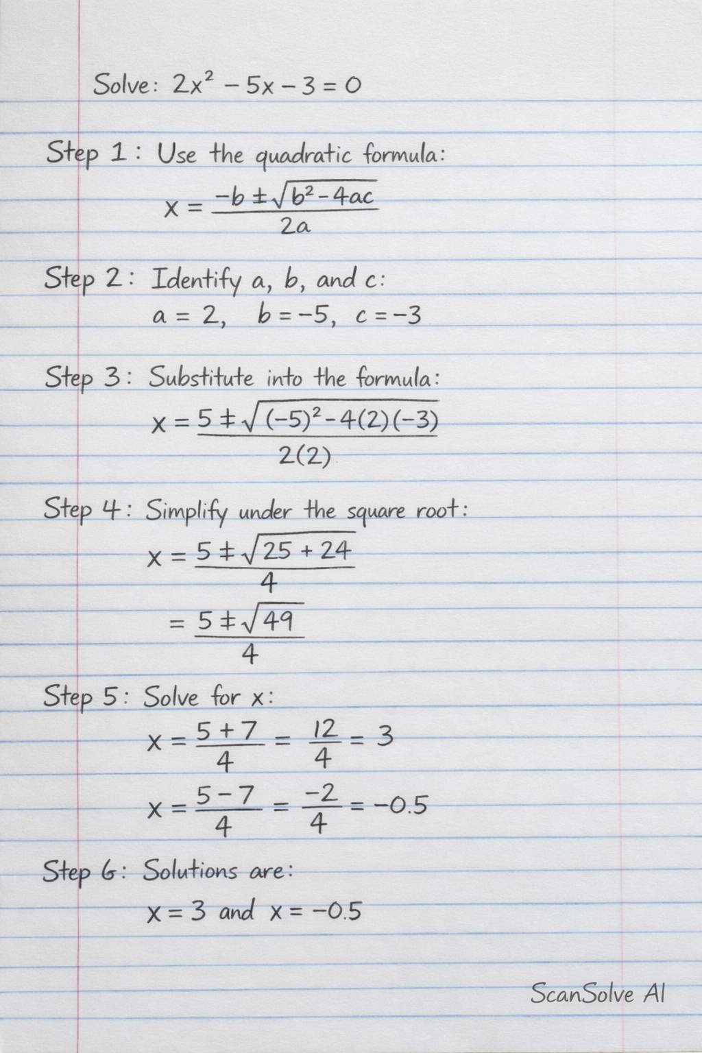 Handwritten step-by-step solution preview