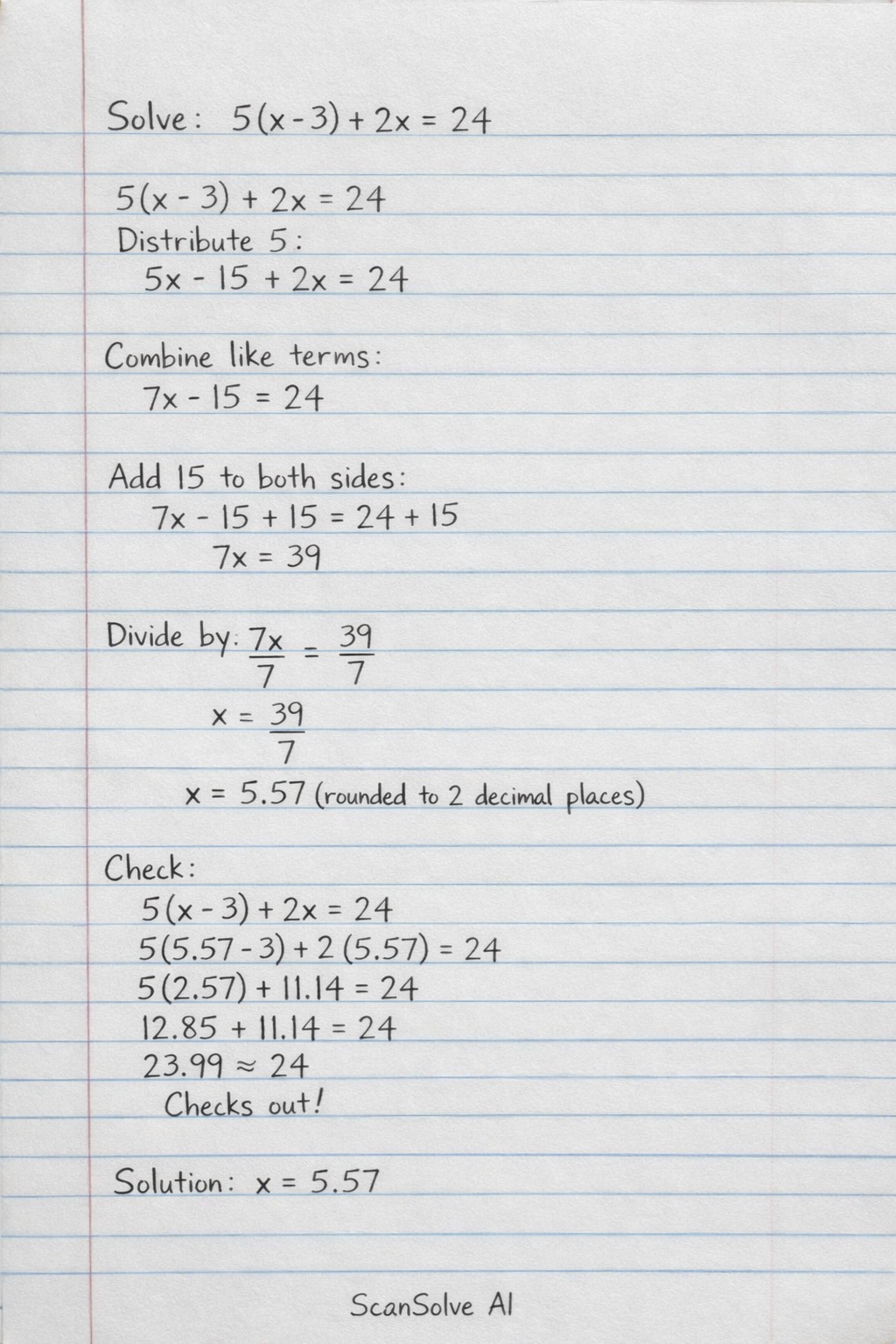 Handwritten step-by-step solution preview
